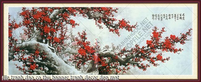 file tranh dao co thu banner tranh decor dep mat